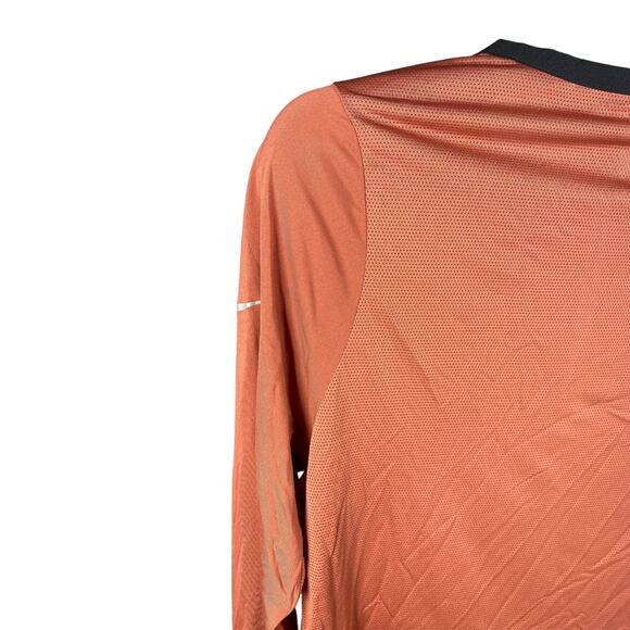 Nike Dri-FIT Long Sleeve Shirt M Rust Orange | Lightweight Athletic Top - Picture 5 of 9